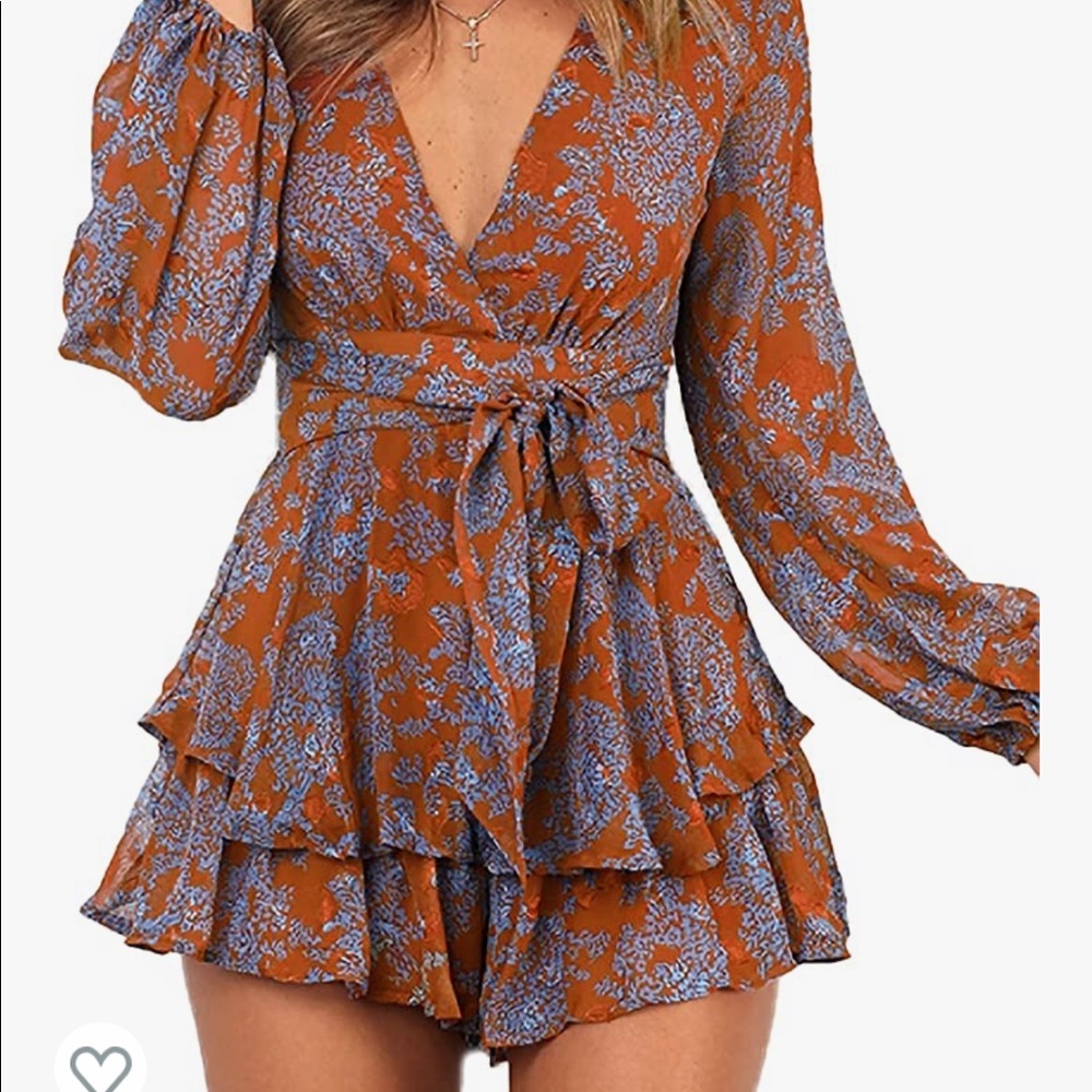 Relipop Floral V Neck Romper